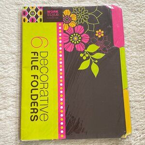 Wilson Jones WorkStyle Decorative File Folders – Floral Y2K Design – Pack of 6